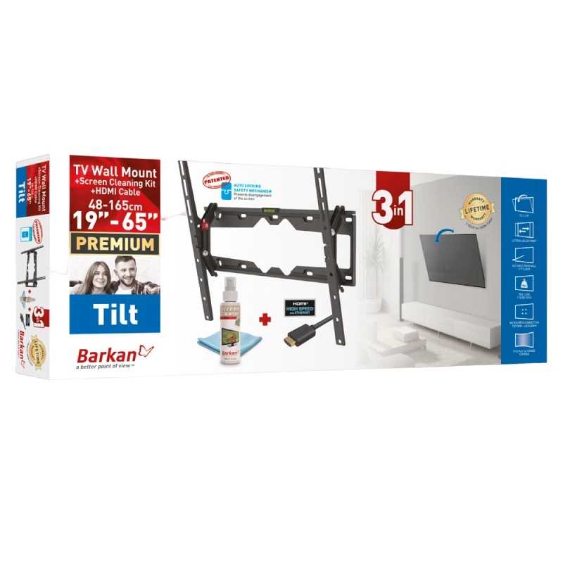 Наклонное настенное крепление barkan cm310+, чёрный 4