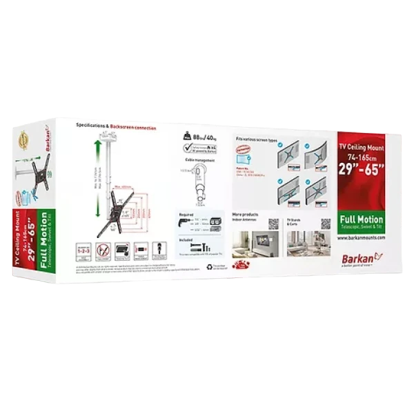 Suport tv tavan full-motion barkan 3500, alb 5