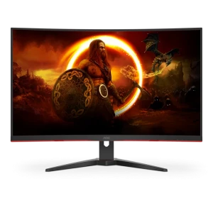 31,5" monitor gaming aoc c32g2ze/bk, va 1920x1080 fhd, negru | roșu