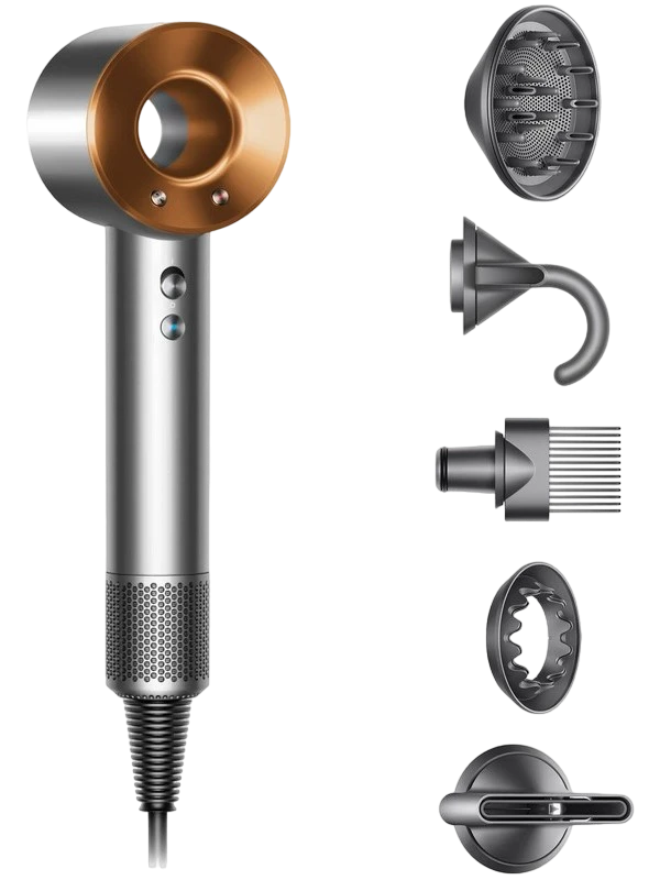 Фен dyson supersonic hd07, 1600вт, nickel/cooper 8