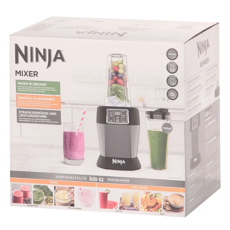 Стационарный блендер ninja bn495eu, чёрный | серебристый 7