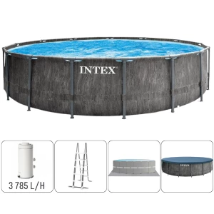 Intex бассейн greywood prism frame premium 457×122см, 16805л, металлический каркас