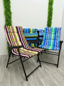 SCAUN PLIABIL CU BRATE SI PERNA MODEL COLORAT STRIAT