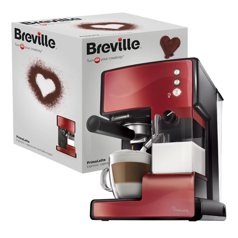 Кофеварка рожковая breville prima latte vcf046x-dim, 1050вт, красный 4