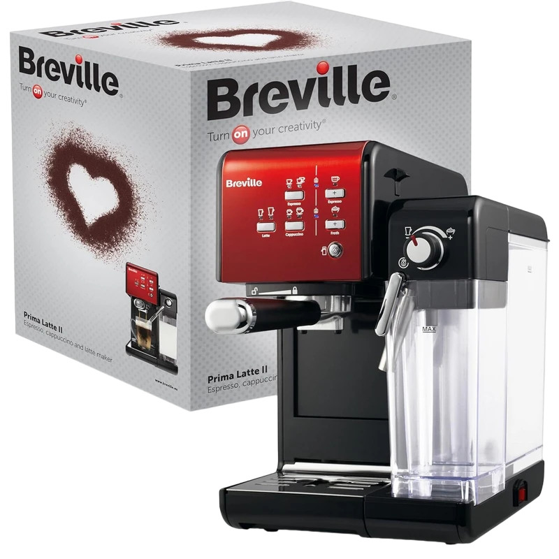 Кофеварка рожковая breville prima latte ii vcf109x-01, 1050вт, красный 6