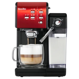 Кофеварка рожковая breville prima latte ii vcf109x-01, 1050вт, красный