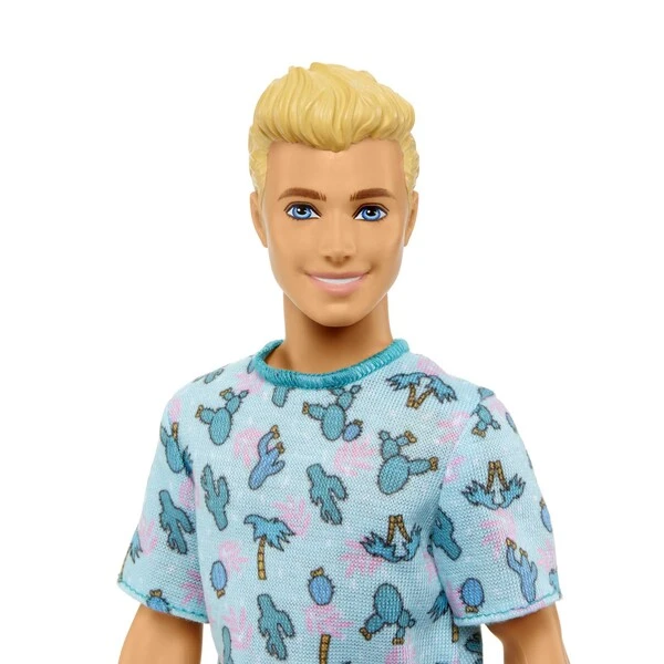 Păpușă barbie ken “fashionist cu părul blond și în tricou cu cactuși” 4