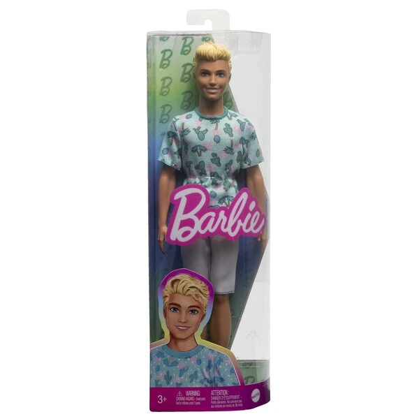 Păpușă barbie ken “fashionist cu părul blond și în tricou cu cactuși” 5