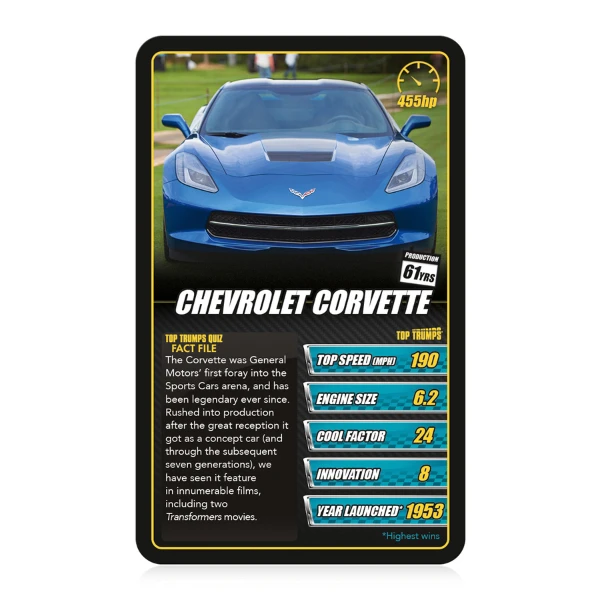 Joc de masă top trumps "mașini sport" (en) 7
