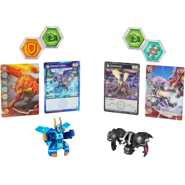 Set bakugan 2în1 în cutie metalică bakugan tin 2