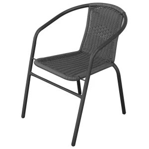 SCAUN DE GRADINA BISTRO WALTZ NEGRU (F1089-X)