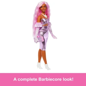 Кукла barbie "модница в глянцевом розовом платье" Thumbnail 6