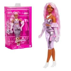Кукла barbie "модница в глянцевом розовом платье"