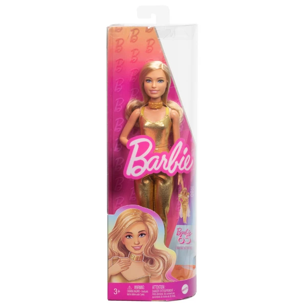 Кукла barbie "модница в золотистом комбинезоне" 3