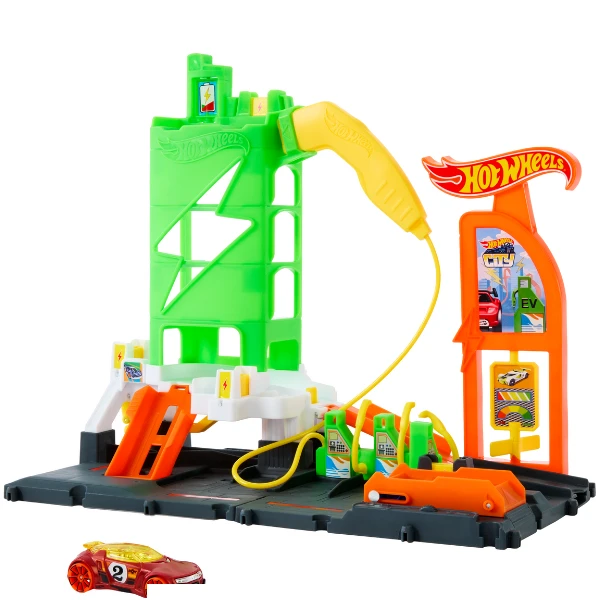 Игровой набор hot wheels "заправочная станция super recharge" 5