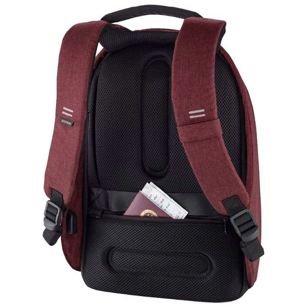 Rucsac pentru laptop bobby hero small, 13.3", piele artificială, roșu 3