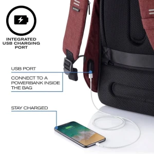 Rucsac pentru laptop bobby hero small, 13.3", piele artificială, roșu Thumbnail 4
