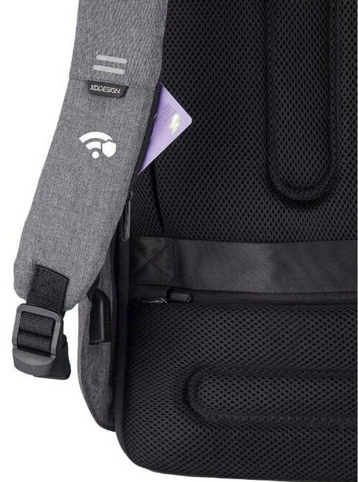 Rucsac pentru laptop bobby hero regular, 15.6", piele artificială, gri 11