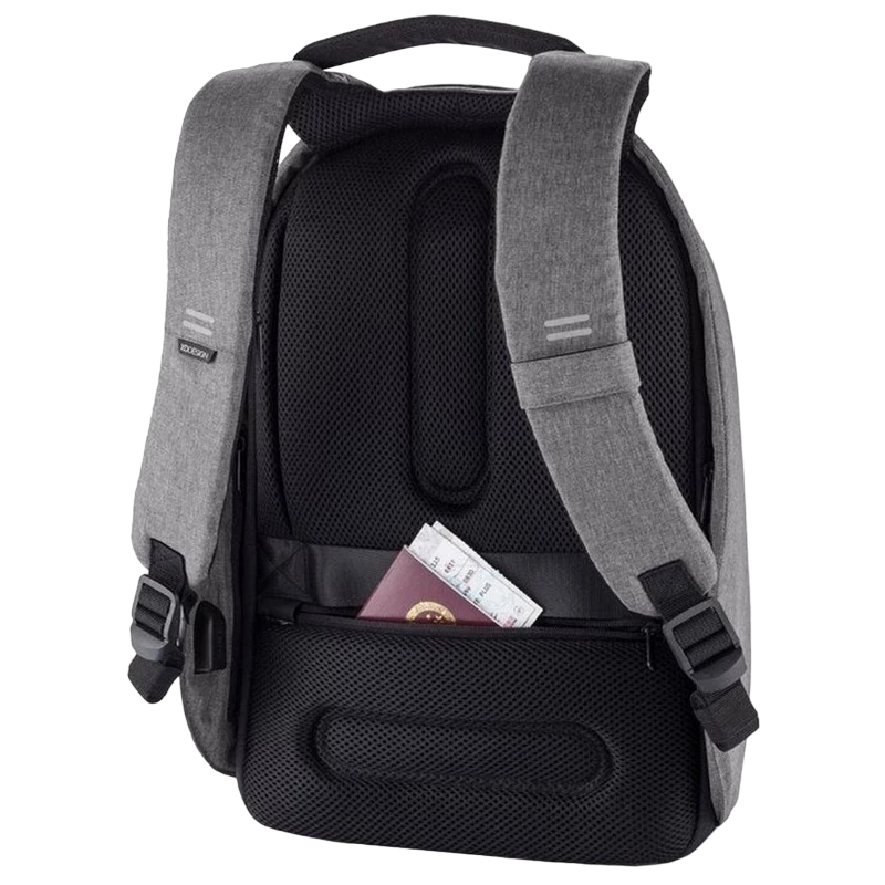 Rucsac pentru laptop bobby hero regular, 15.6", piele artificială, gri 4