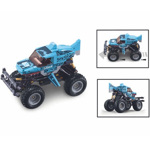 Set de construcție „monster truck - rechinul albastru”, cu inerție, 273 elem. 5