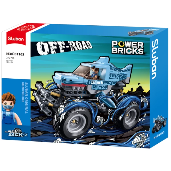 Set de construcție „monster truck - rechinul albastru”, cu inerție, 273 elem. 7