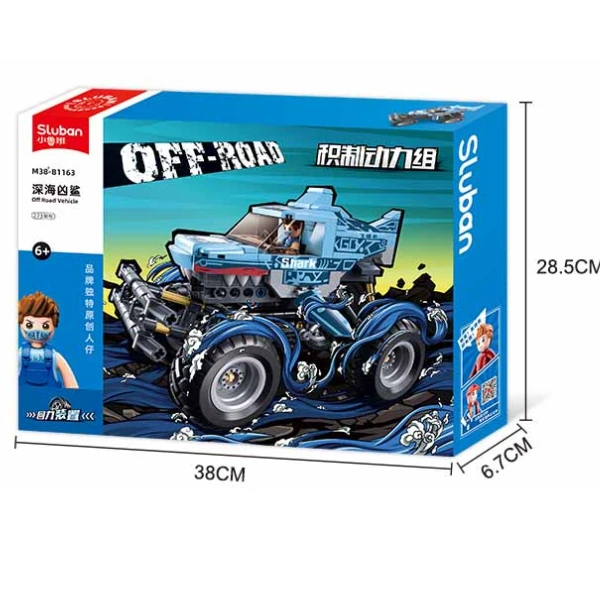 Set de construcție „monster truck - rechinul albastru”, cu inerție, 273 elem. 6