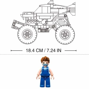 Set de construcție „monster truck - rechinul albastru”, cu inerție, 273 elem. Thumbnail 3