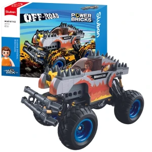 Set de construcție „monster truck - foc argintiu”, cu inerție, 267 elem.