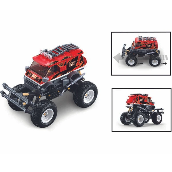 Set de construcție „monster truck roșu”, cu inerție, 261 elem. 4