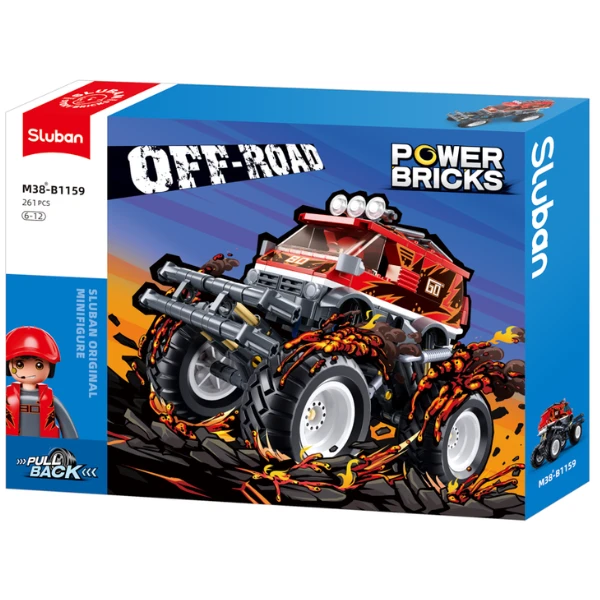 Set de construcție „monster truck roșu”, cu inerție, 261 elem. 6
