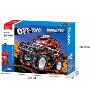 Set de construcție „monster truck roșu”, cu inerție, 261 elem. Thumbnail 5