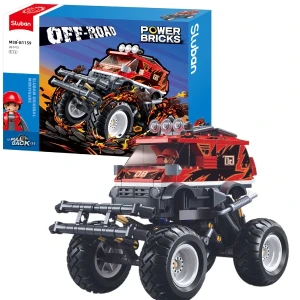 Set de construcție „monster truck roșu”, cu inerție, 261 elem.