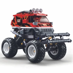 Set de construcție „monster truck roșu”, cu inerție, 261 elem. Thumbnail 2