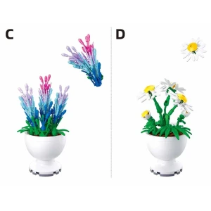 Set de construcție ”floare în ghiveci", 6 modele Thumbnail 4