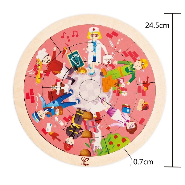 Puzzle rotund cu doua fete și meserii 3