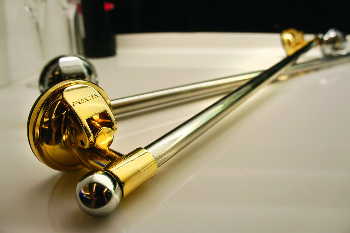 Suport pentru prosoape, chrome cu ventuze aurii 60 cm e11 3