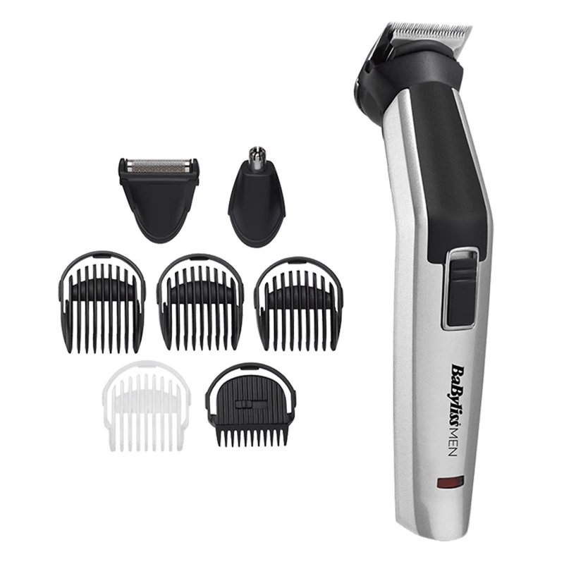 Trimmer pentru bărbați babyliss 8-in-1 titanium multi trimmer mt726e, argintiu | negru 6
