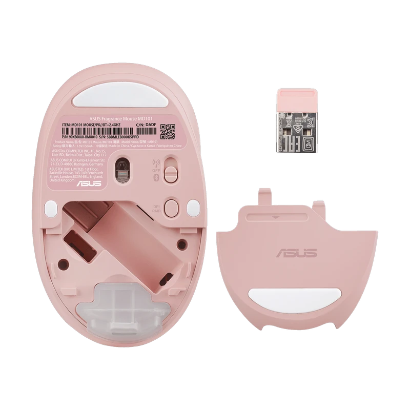 Беcпроводная мышь asus fragrance md101, розовый 6