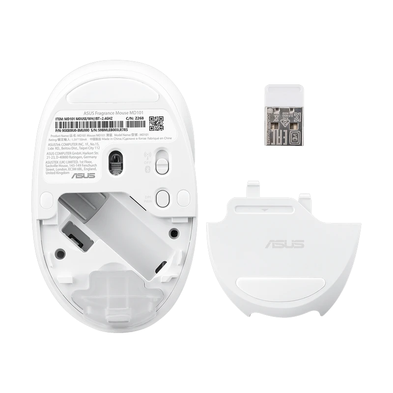 Беcпроводная мышь asus fragrance md101, белый 6