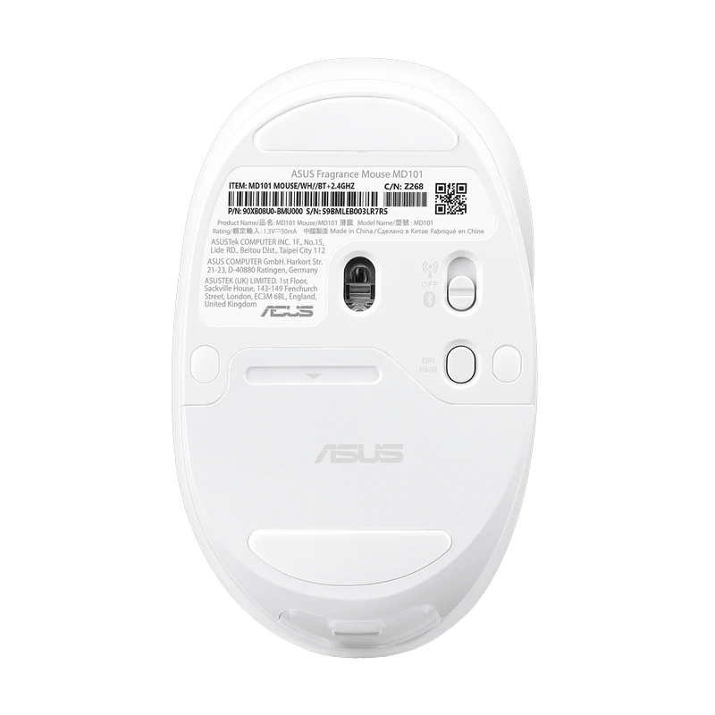 Беcпроводная мышь asus fragrance md101, белый 3