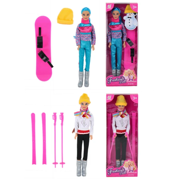 Păpușă în costum de ski, cu accesorii, 29 cm, 4 modele 5