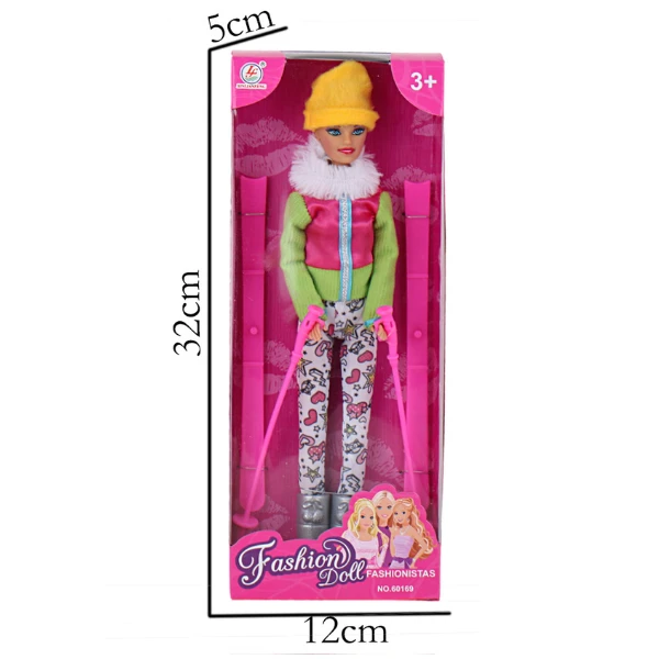 Păpușă în costum de ski, cu accesorii, 29 cm, 4 modele 3