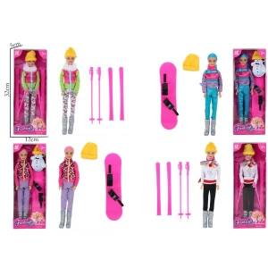 Păpușă în costum de ski, cu accesorii, 29 cm, 4 modele Thumbnail 2