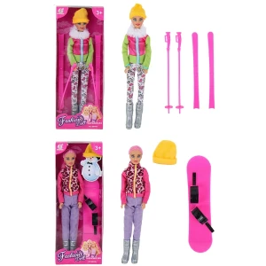 Păpușă în costum de ski, cu accesorii, 29 cm, 4 modele Thumbnail 4