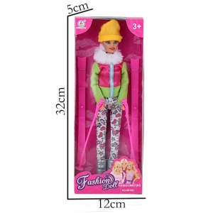 Păpușă în costum de ski, cu accesorii, 29 cm, 4 modele Thumbnail 3