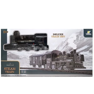 Игрушка поезд + 1 вагон steam train (свет / звук)