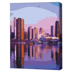 Pictură pe numere 30*40 сm (fără cutie) – metropolis în zori