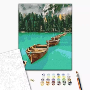 Pictură pe numere 30*40 сm (fără cutie) –  bărci în lanț Thumbnail 2