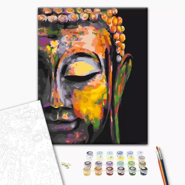 Pictură pe numere 30*40 сm (fără cutie) – buddha multicolor 2