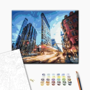 Pictură pe numere 30*40 сm (fără cutie) – viața urbană Thumbnail 2